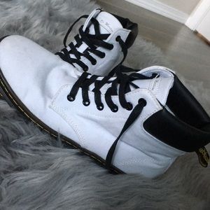 White canvas dr. Martens